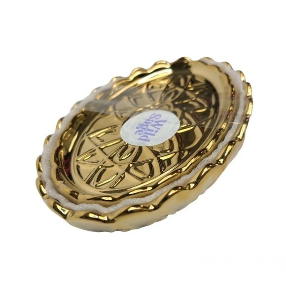 Wild Sage Cassidy Glam Global 2-Piece Gold Ceramic Vanity Tray Set - Picture 5 of 8